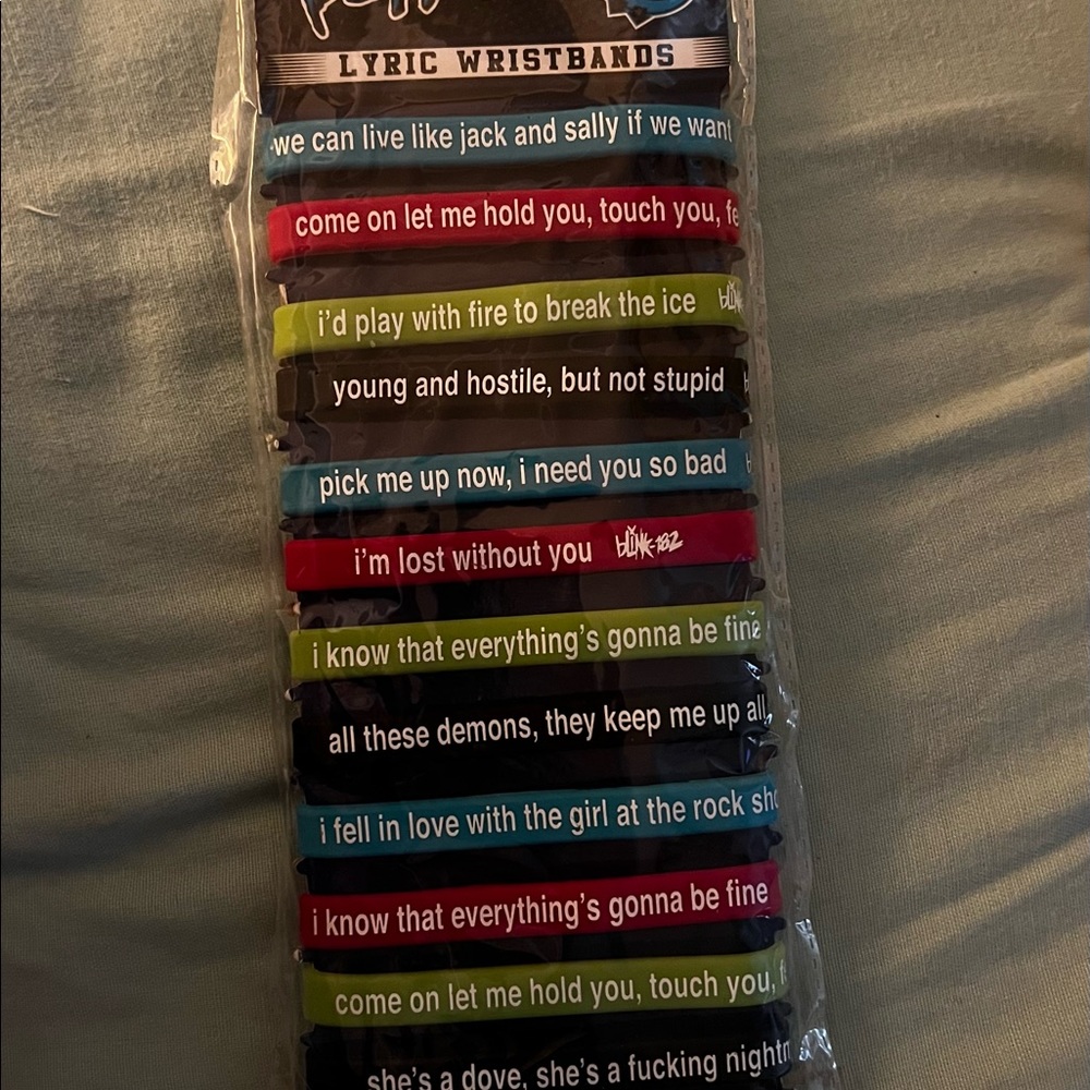 Blink-182 Lyric wristbands